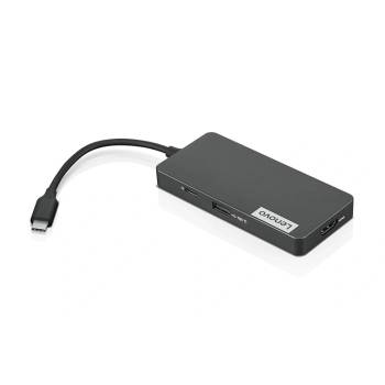 Lenovo Докинг станция Lenovo USB-C 7-in-1 Hub, HDMI 4K 30Hz, 2x USB 3.0, SD/TF четец - GX90T77924 (GX90T77924)