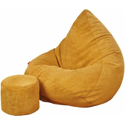 Supplies s podnožkou dot relax z plyšoviny žltá farba