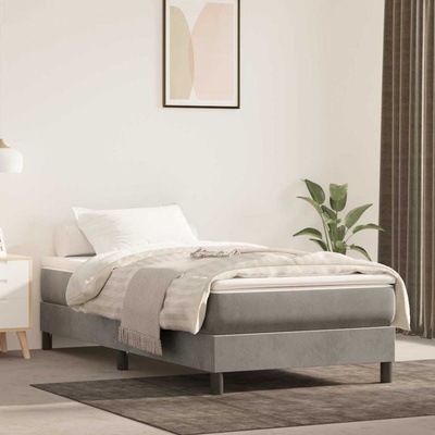 vidaXL Матрак покет пружини, за деца, средна твърдост, светлосив, 80x160 см, кадифе (4016546)