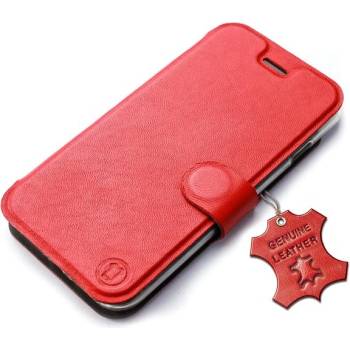 Mobiwear Kožené Flip Apple iPhone 13 – Červené – L_RDS
