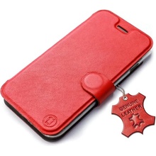 Mobiwear Kožené Flip Apple iPhone 13 – Červené – L_RDS