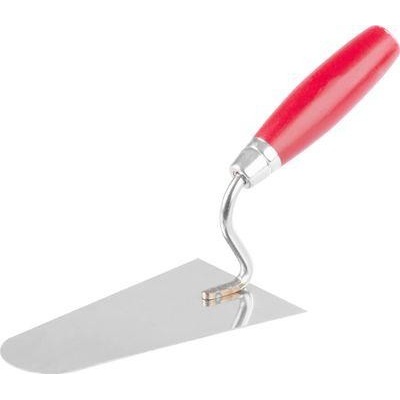 Lyžica murárska Strend Pro Premium, s drevenou rúčkou a kovovým ukončením, okrúhla, 160 mm, 1 mm, ne
