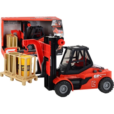 Leantoys Vysokozdvižný vozík červený 1:16 světelný zvuk