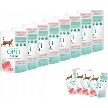 Optimeal For adult steril cats with beef and turkey in jelly 12 x 85 g