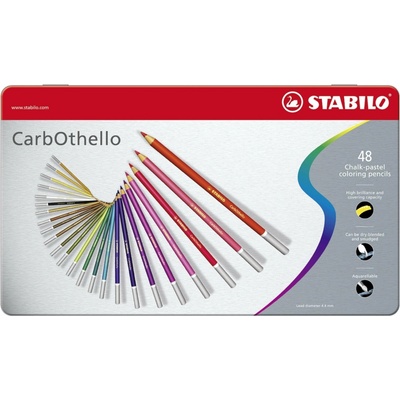 Pastely STABILO CarbOthello, súprava 48 ks v kovovom puzdre