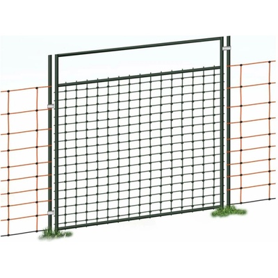 Vchodová branka k elektrické ohradníkové síti, výška 105 cm, šířka 86 cm, dvojitý hrot