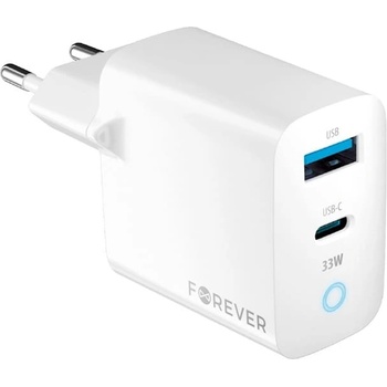Image 1 of Forever Зарядно за телефон 33W, TC-06-33AC GaN PD QC 1xUSB-C 1xUSB, бяло - Forever
