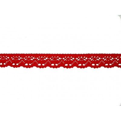 Bavlněná paličkovaná krajka 2025/23 mm červená/5m