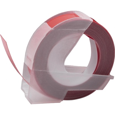 Compatible Dymo Omega, 9mm x 3m, бял печат / Кестен база съвместима лента (DY9X3MAROON)