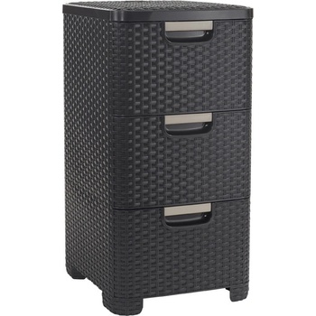 Curver Rattan Style 3 zásuvky 3 x 14 l hnědá 06604-210
