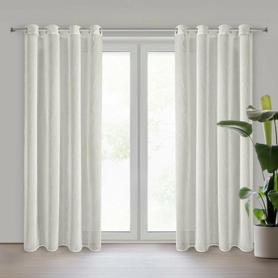 EUROFIRANY ZÁCLONA NA KROUŽCÍCH AUREA 140X250 CM PŘÍRODNÍ