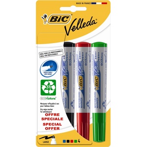 BIC Velleda бял маркер 1701 (4 цвята) (904941)