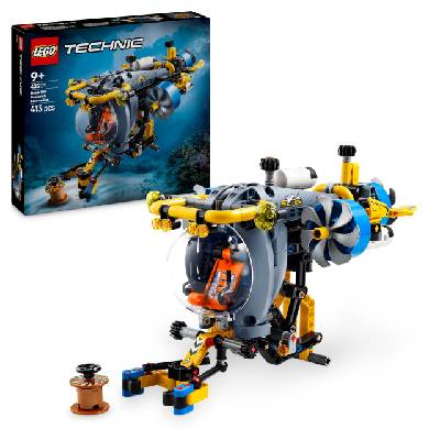 Technic deep sea explorer submarine toy, building toy for children, boys and girls aged 9 and up, creative birthday gift ideas, buildable vehicle, with rotating propellers 42201