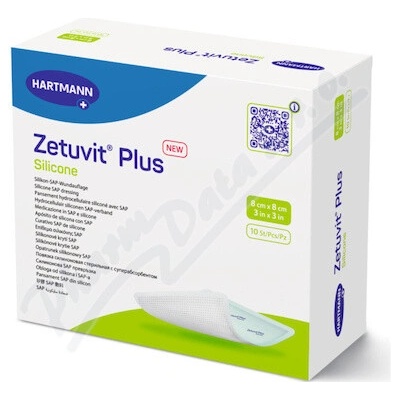 Zetuvit Plus Silicone 8×8 cm sil. krytie SAP 10 ks