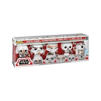 Funko POP! Star Wars Holiday Snowman Darth Vader Stormtrooper Boba Fett C-3PO R2-D2 5 pack exclusive special edition