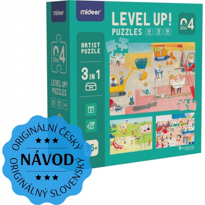 Mideer LEVEL UP! 04 Motívy miest 3v1 54 70 a 88 dielov