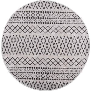 Pure Line Home Кръгъл килим marsa Етно, черно и бяло
