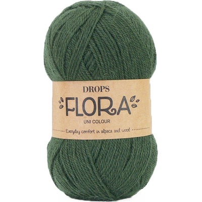 Příze DROPS Flora uni colour 32 - tmavá zelená