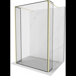 Mexen Kioto самостоятелна душ стена 110 x 30 x 30 см, черна рамка, златна четка - 800-110-030-222-55-70-030 (800-110-030-222-55-70-030)