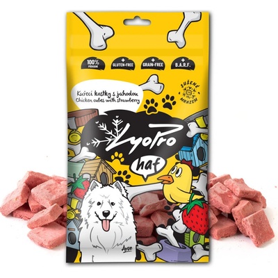 Lyopro Kuřecí kostky s jahodou 50 g