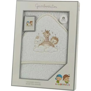 Gamberritos Бебешка хавлия Gamberritos - Животни, 100 х 100 cm, бежов кант (109702)