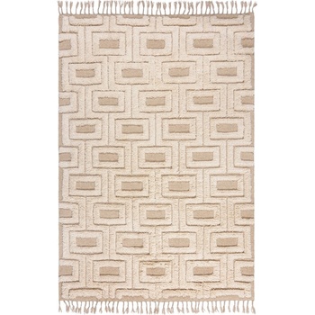 Flair Rugs Бежов/кремав ръчно изработен вълнен килим 160x230 cm Greek Key - Flair Rugs (503119380245)