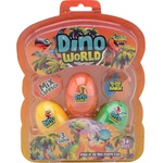 Johntoy Игрален комплект JohnToy - Dino World, Яйце със слайм и динозавър Glow in the Dark, 3 броя (24604) - baby