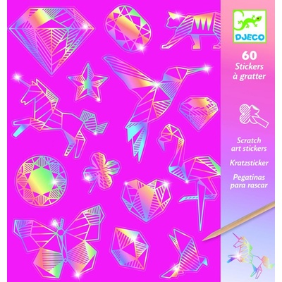 Djeco VYŠKRABOVACIE SAMOLEPKY DIAMANTY