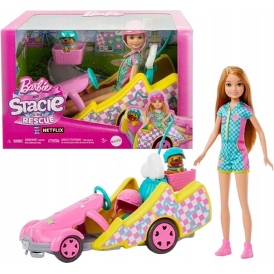 Súprava s bábikou Stacie Barbie 2 bábiky motokára psík príslušenstvo
