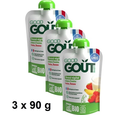 Good Gout Bio Ovsený dezert s jahodou a banánom 3 x 90 g