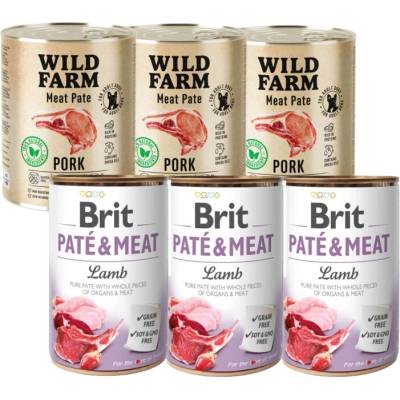 Brit Paté & Meat Lamb 3 x 800 g Wild Farm Pate bravčová pašteta 3 x 800 g