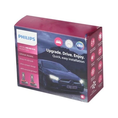 Philips Крушка LED, фар за мъгла PHILIPS H16/H8/H9, 12V, 20W, 6000K, 1800lm, 2 бр