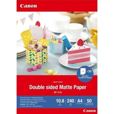 Canon Matte Photo Paper MP-101D 4076C005, 240 г/м2, A4, 50 бр. , мат, мастиленоструен, бял, фотографска хартия (4076C005)