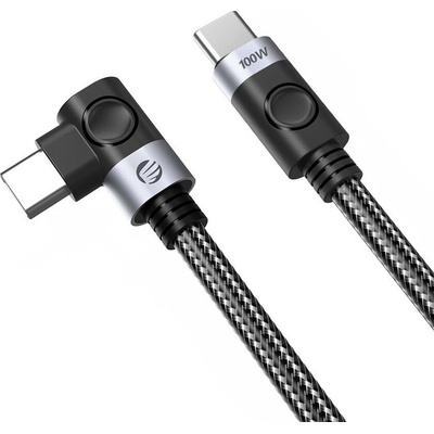 Orico C2CWT USB-C na USB-C PD úhlový 100W 20Gbps 4K 60Hz 2m černý