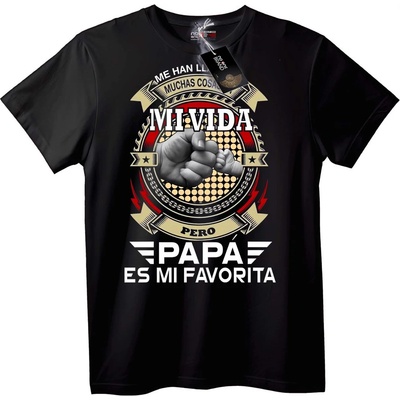 NOONEBRAND Тениска Татко е моят любимец - S, Black