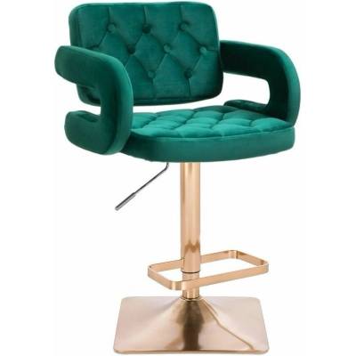 LuxuryForm Design Adria Velur na zlatej hranatej podstave zelená