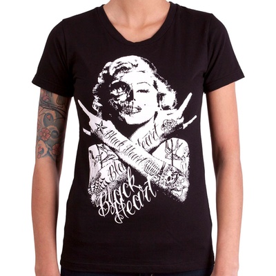 Black heart тениска улица дамски - bh ЧЕРЕП КУЧКА - black heart - 010-0019-blk