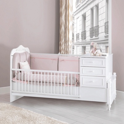 Carmen Бебешка кошара и детско легло 2в1 nil 80 х 180 см - бяла (3575151)