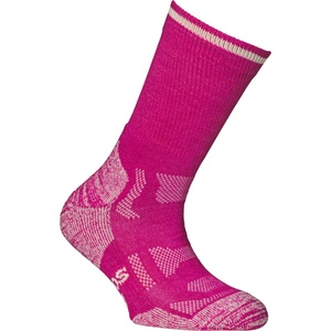Alpacasocks&Co Детски туристически чорапи Alpacasocks&Co Merino Outdoor Kids Walking socks - Pink / Off-White Trim - размер 31-34 (EU) (201-7550-0313)