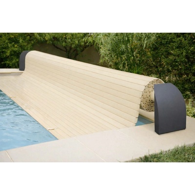 CF Lamelový kryt bazénu Contura obdélník 1000 x 500 cm - pískový - PVC lamely