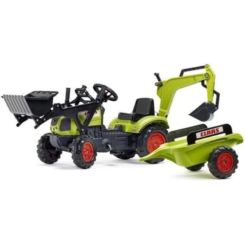 Falk Šliapací traktor 2040CM Claas Arion 410 s nakladačom a vlečkou