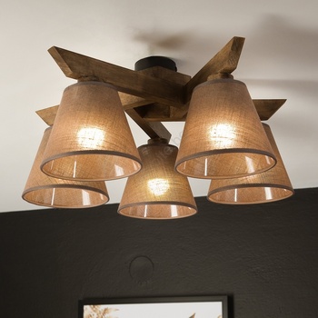 Brilagi - LED плафониера ANTHONY 5xE14/40W/230V дъб орех/кафяво (BG1467)