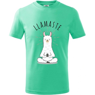 Yoga Llamaste tričko dětské bavlněné mátová