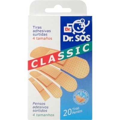 Dr. SOS Classic náplasť prúžky mix vodeodolné 20 ks