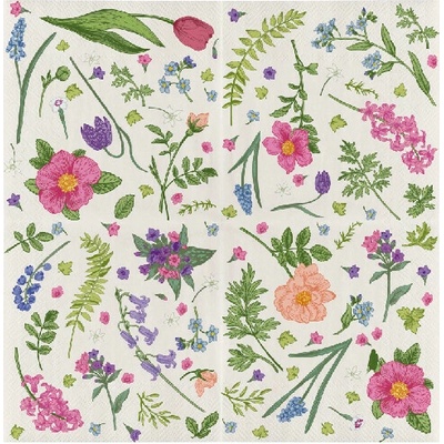 Esschert Design Ubrousky FLORAL s květy multicolor 33x33cm