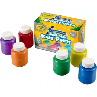 Crayola zmývateľná metalická farba 6x59ml