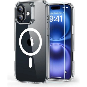 ESR Magsafe Калъф и Протектор за iPhone 16, ESR CH Halolock Case & Tempered Glass, Прозрачен (4894240242964)