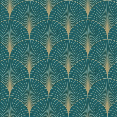 estahome 139230 Tmavo tyrkysová geometrická vliesová tapeta Art Deco rozmery 0,53 x 10,05 m