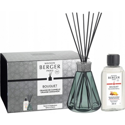 Maison Berger Paris dárková sada Aroma difuzér Pyramide zelený + Pomeranč a skořice 200 ml