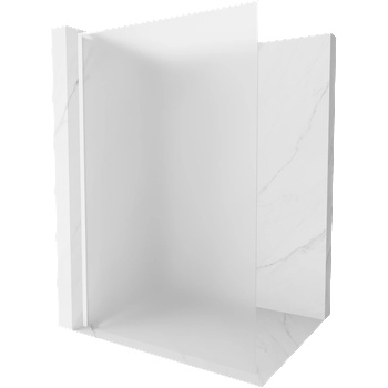 Mexen Kioto L стъклен панел за душ Walk-in 90 x 200 см, матиран, бял - 800-090-103-20-30 (800-090-103-20-30)